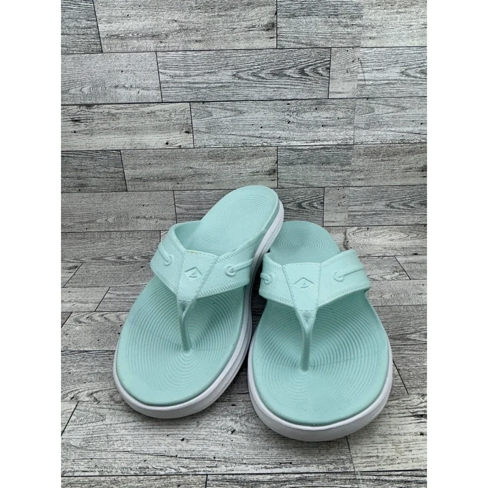 Sperry Flip Flop Sandals Mint Green Mens 10 Womens 12 Water Friendly Beach Thong